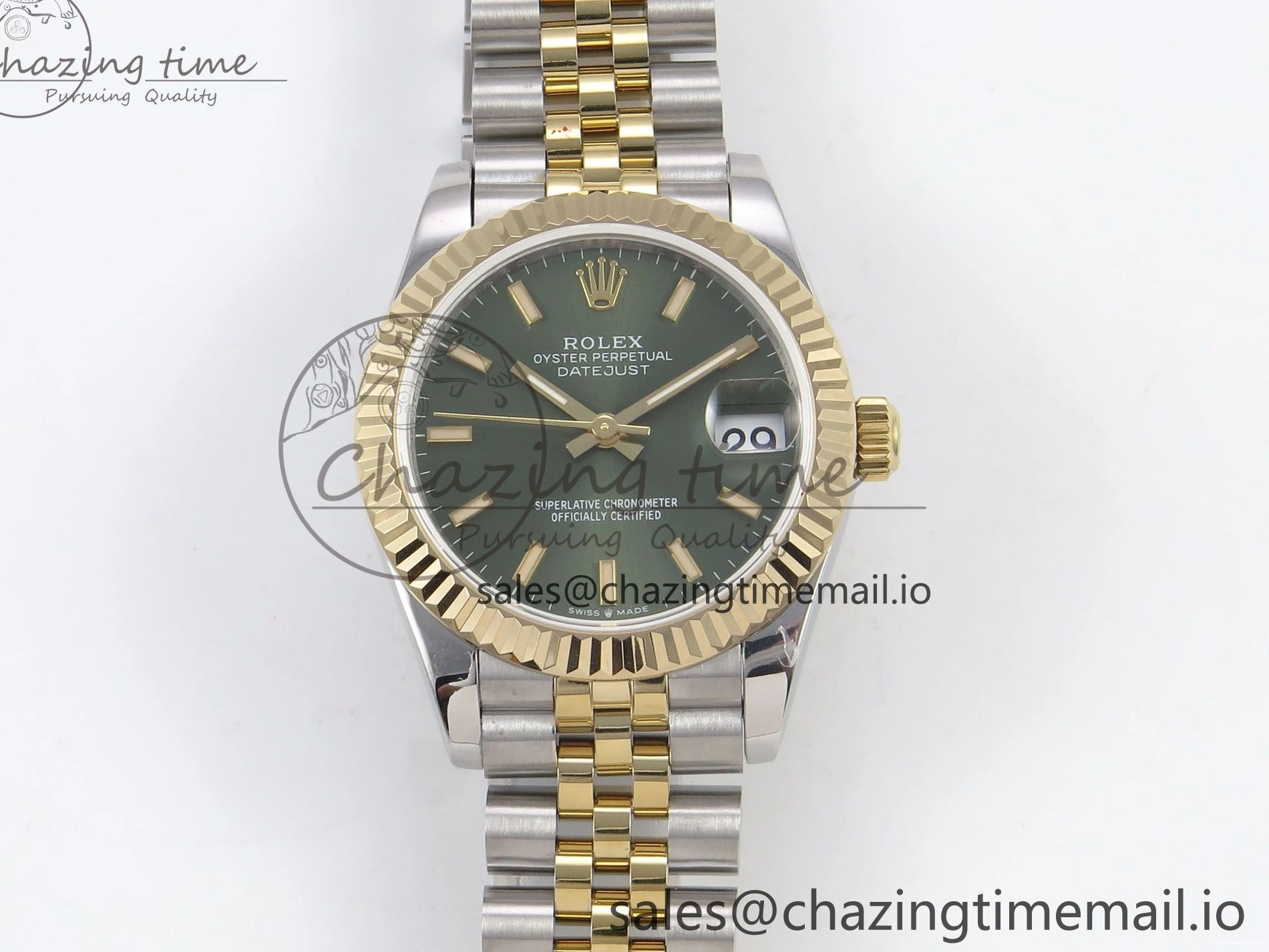0509 DateJust 31 278273 SS YG GMF 1:1 Best Edition 904L Steel Green Stick Dial on Jubilee Bracelet A Stylish 1152